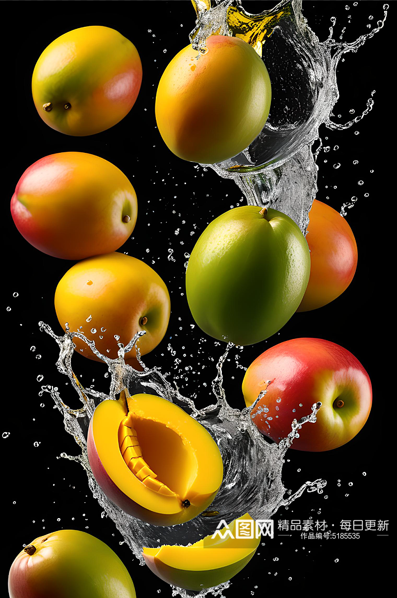 数字艺术芒果水果特效图片素材