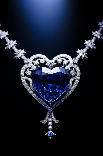 蓝宝石项链数字艺术图片