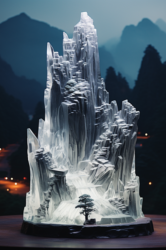 冰雕山冰山雕塑图片
