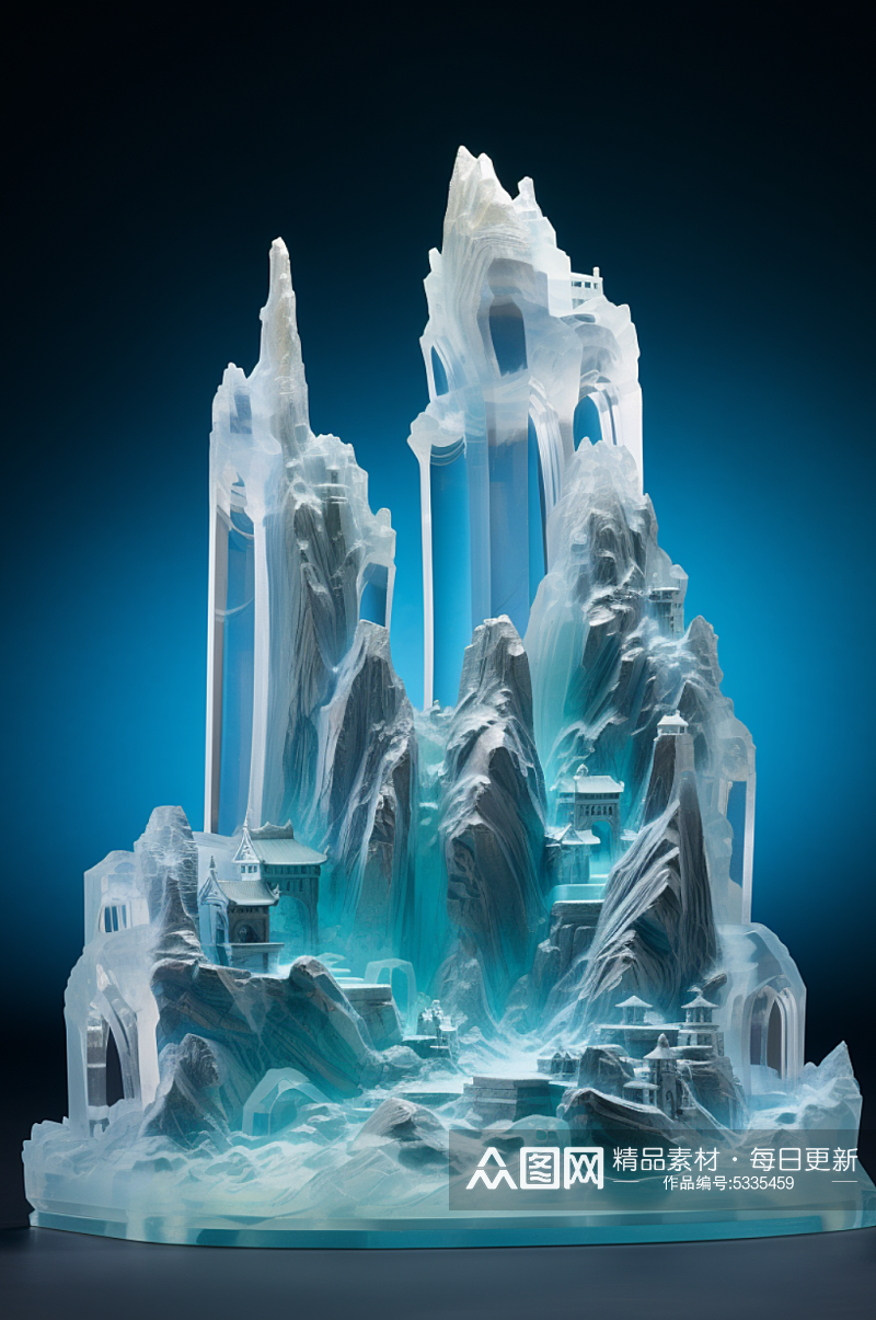 冰雕山冰山雕塑图片素材