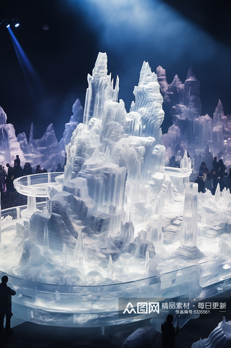 冰雕山冰山雕塑图片素材