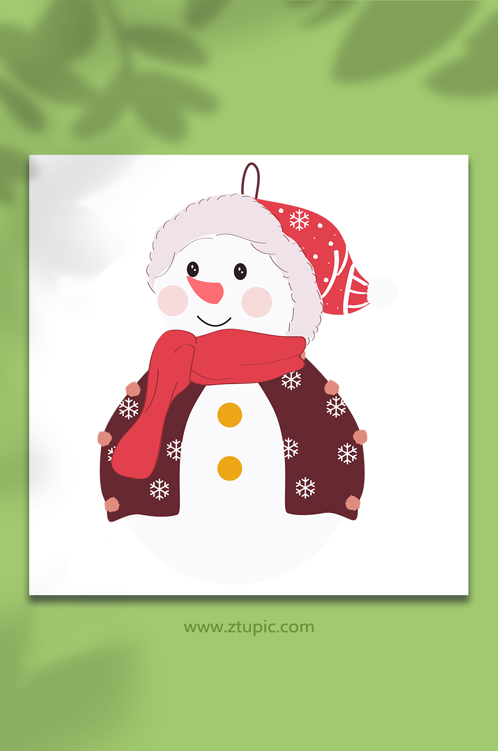雪人可爱矢量圣诞节元素插画素材