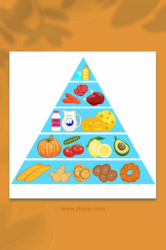 健康膳食金字塔营养均衡元素插画