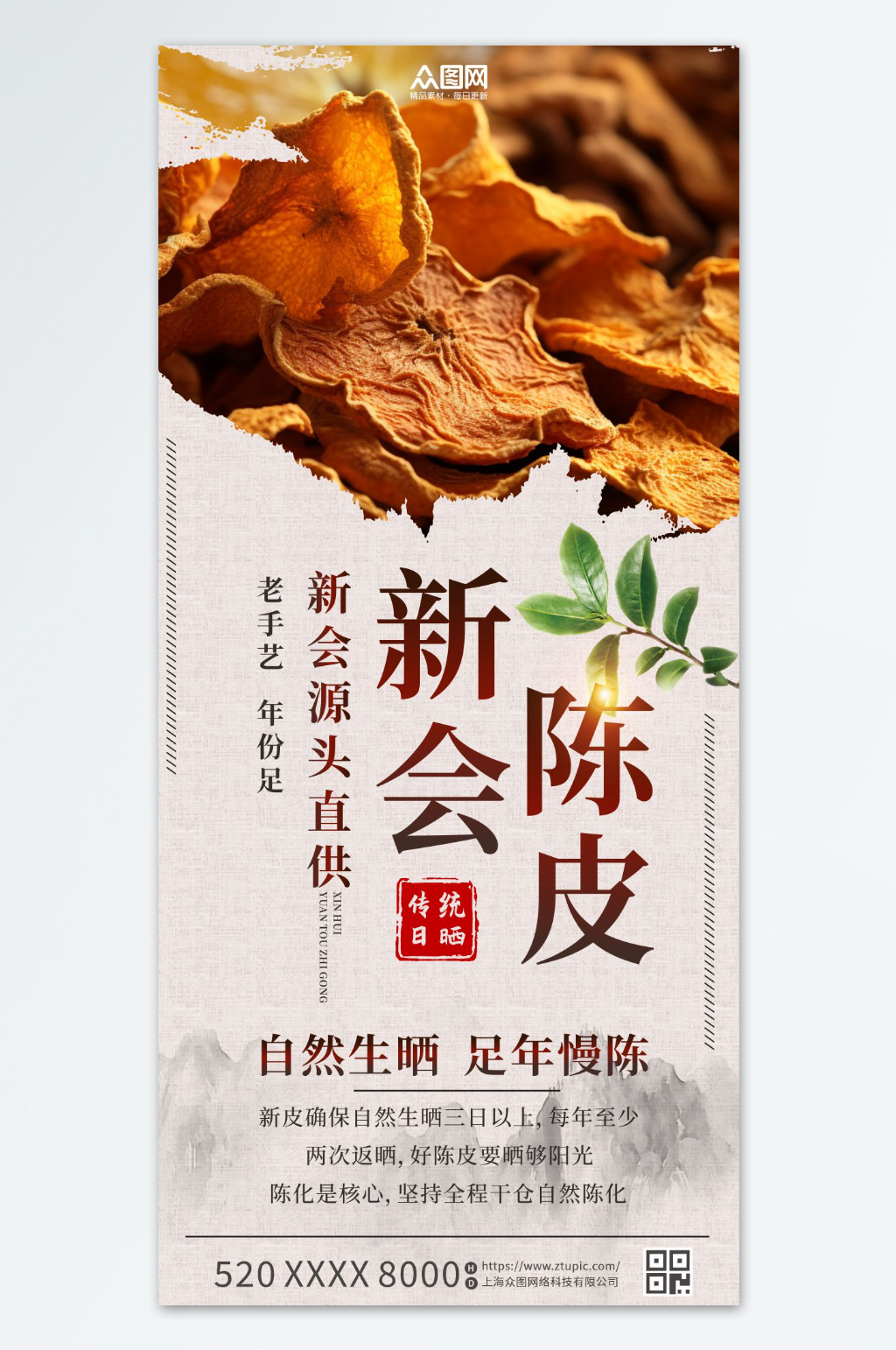陈皮中药药材海报素材