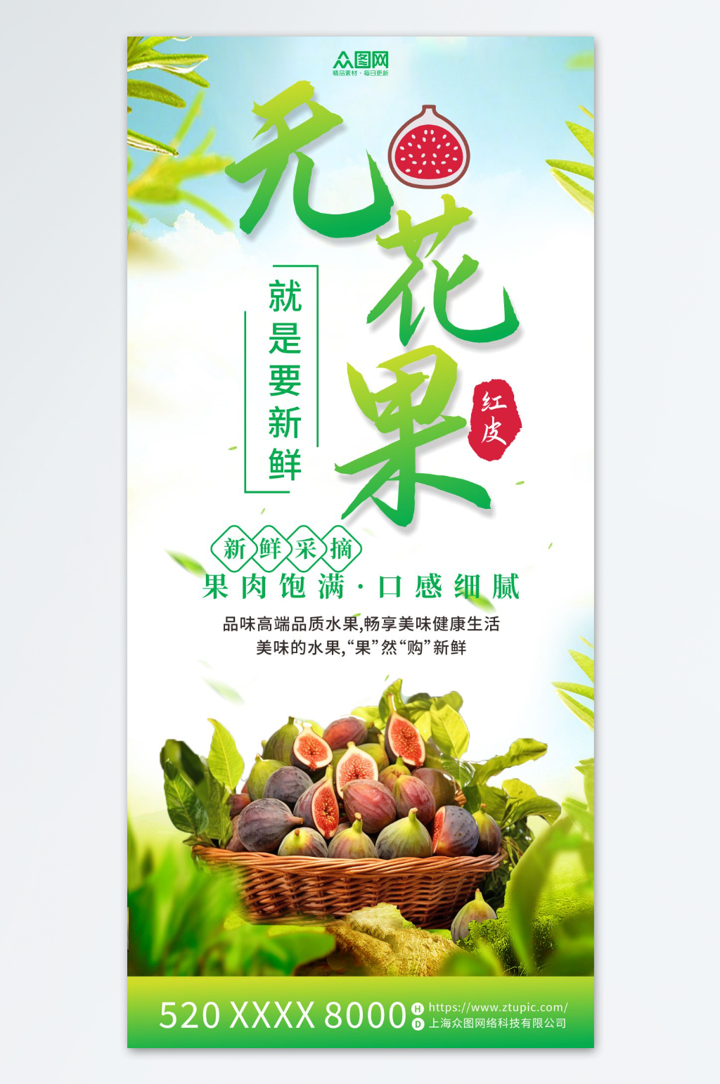 无花果水果促销海报素材