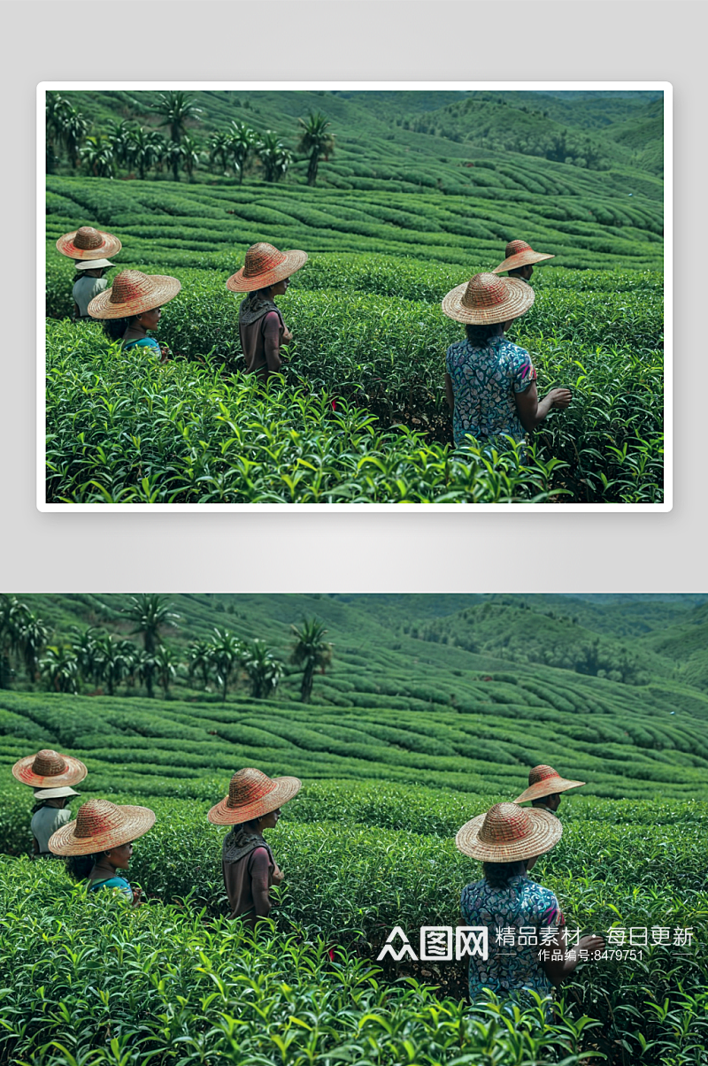 茶叶收获季节摄影特写素材图像素材