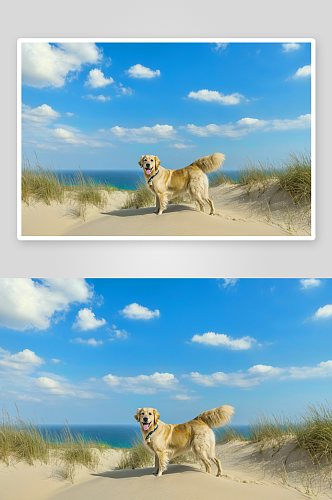 金毛猎犬风光风景云层高清摄影照片