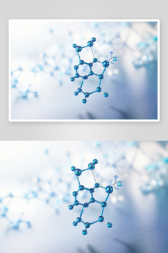 3D渲染分子结构插画素材图片