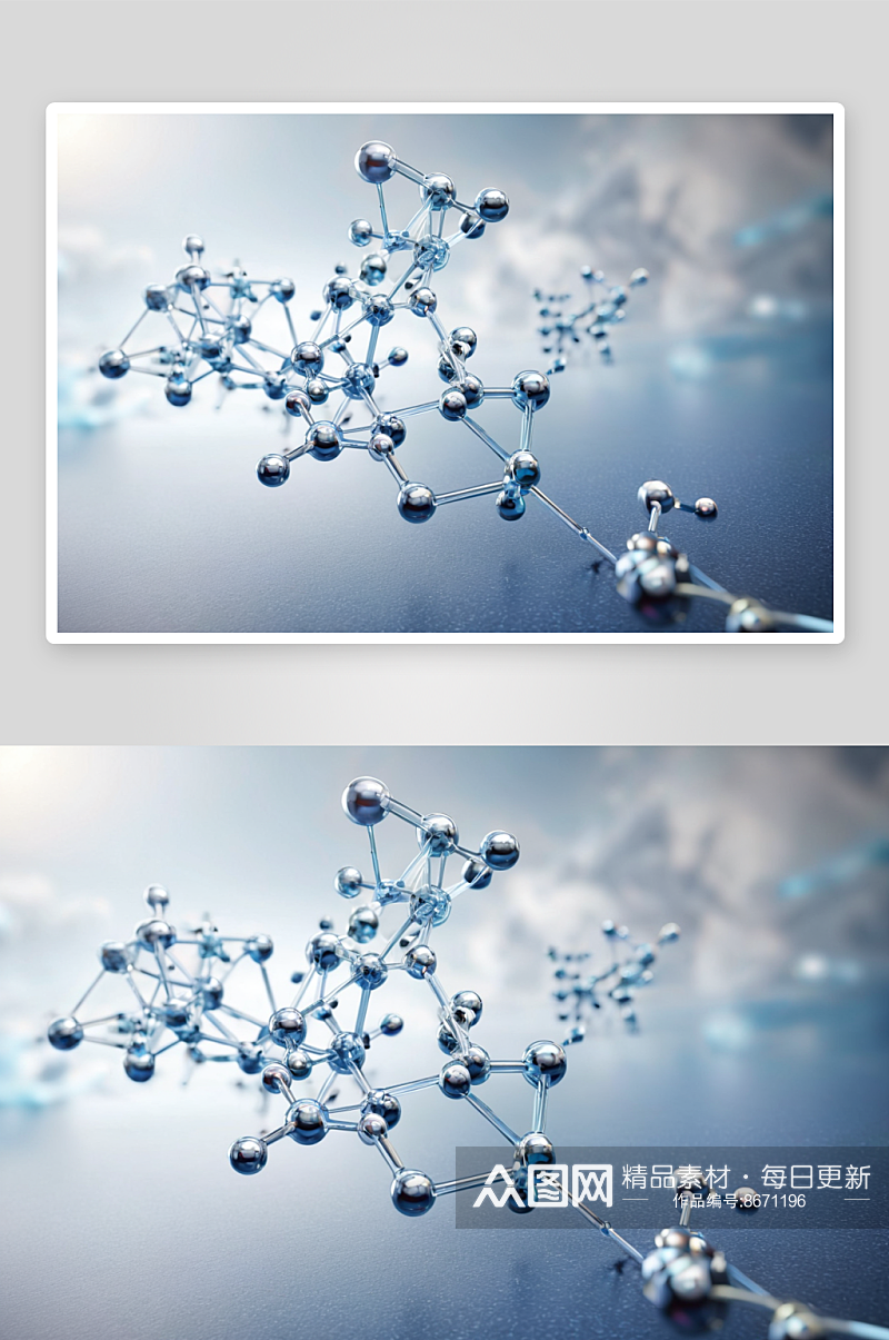 3D渲染分子结构插画素材图片素材