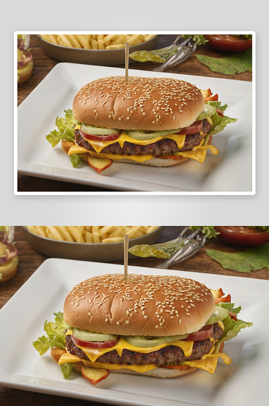 汉堡美食特写摄影高清图片