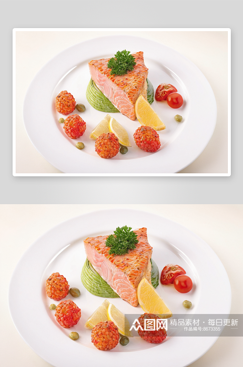鱼肉美食特写摄影背景图片素材