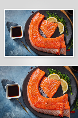 鱼肉美食特写摄影背景图片
