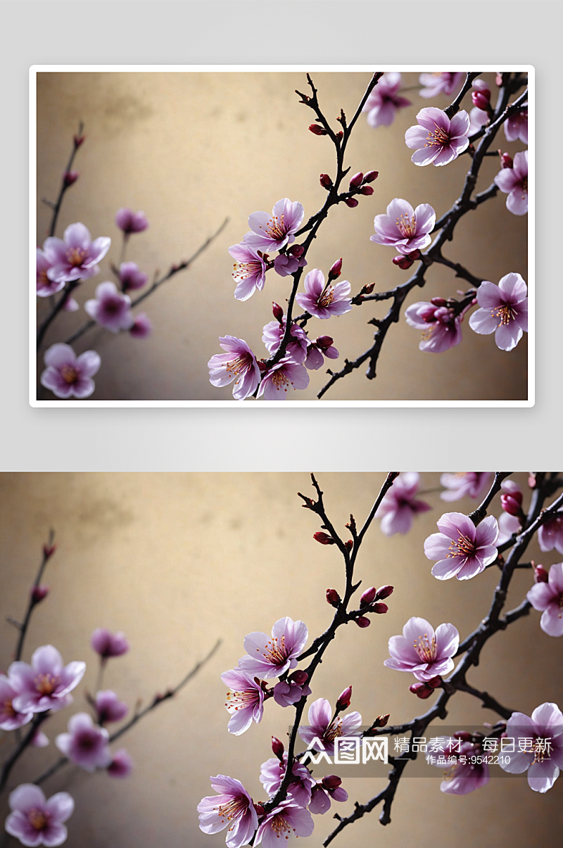 春天紫叶李骨朵图片素材