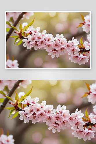 春天樱花盛开树枝特写图片