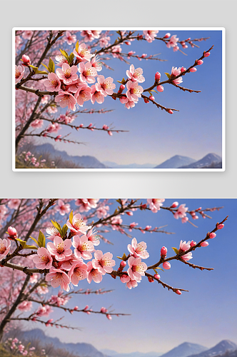 春暖桃花开高清特写花卉图片