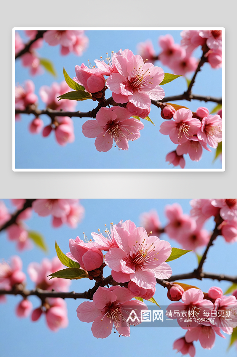春暖花开桃花品种名粉红山碧桃图片素材