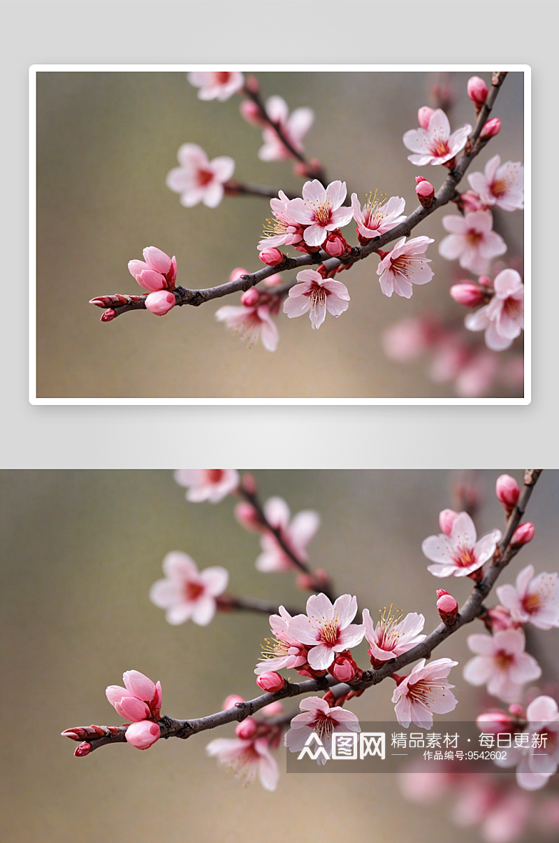 春来桃花开了桃花灼灼图片素材