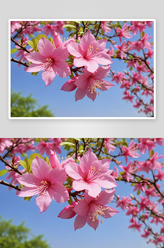 春季粉紫荆花特写图片