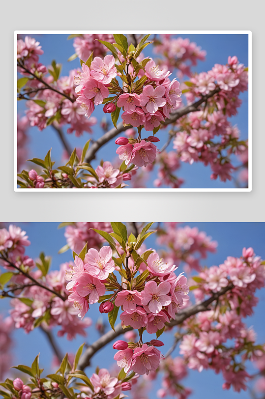 春季粉棠花特写图片