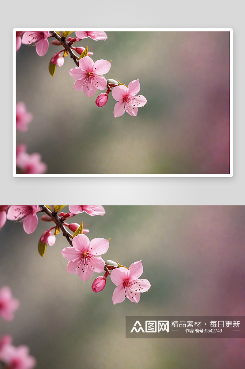 春季粉红花特写图片素材