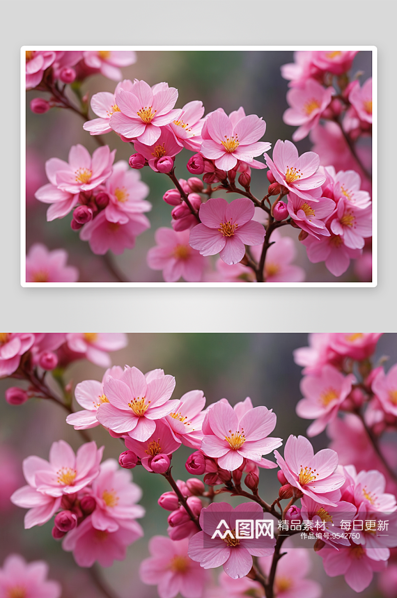 春季粉红花朵特写图片素材