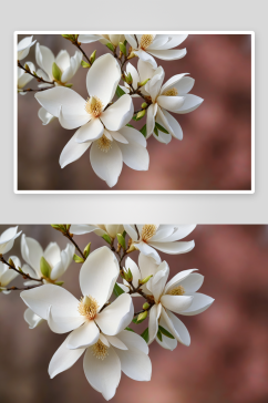 春季白色玉兰特写图片