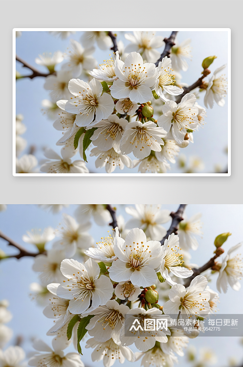 春季白色梅花特写图片素材