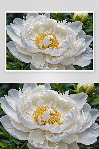白色牡丹花开花植物特写图片