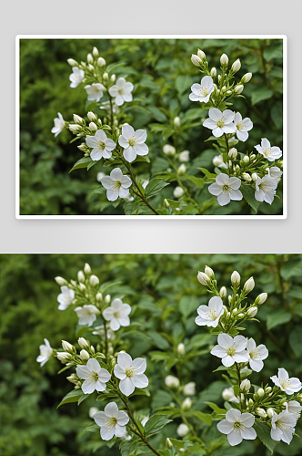 白色开花植物特写图片