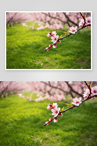 美丽乡村桃花园桃花特写图片