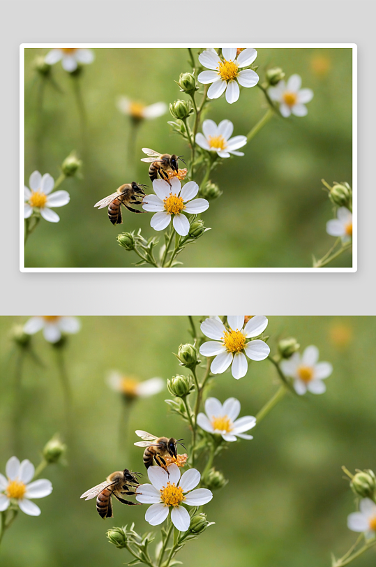 花朵勤劳蜜蜂图片
