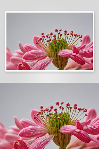 粉色花朵花蕊特写镜头图片