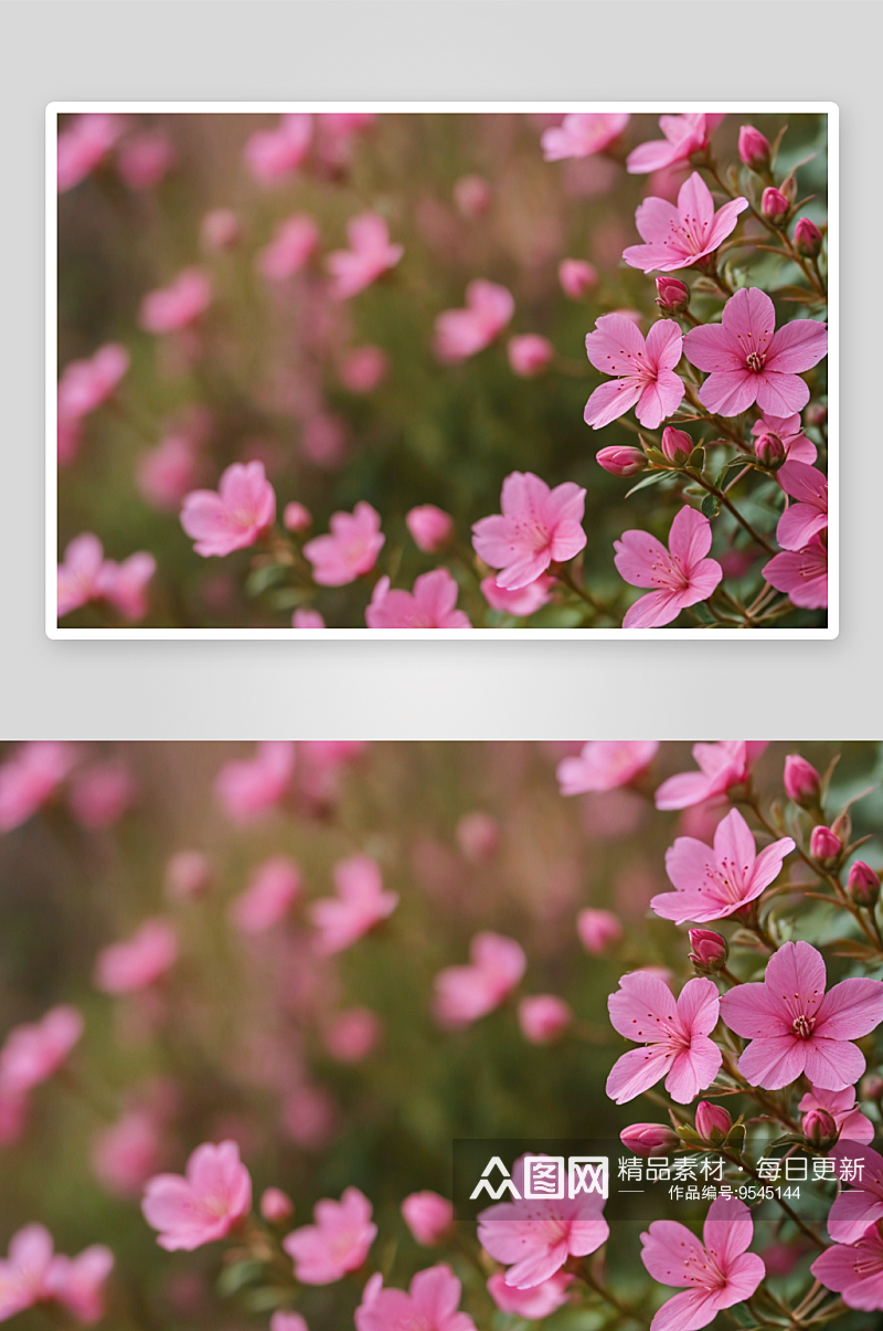 粉红色花朵平视角大光圈特写图片素材