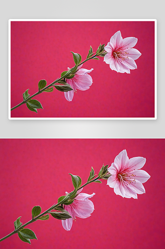 粉红色背景下花朵特写镜头图片
