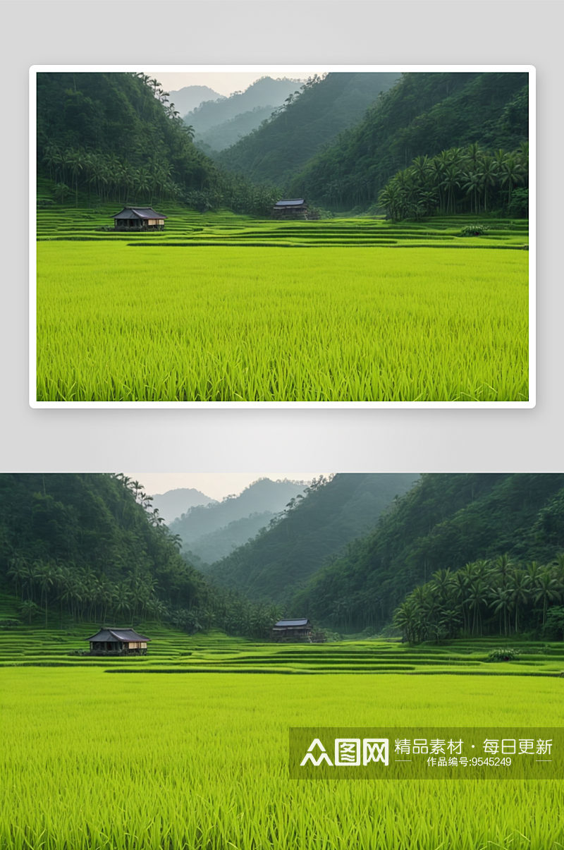 稻田风光背景图片素材