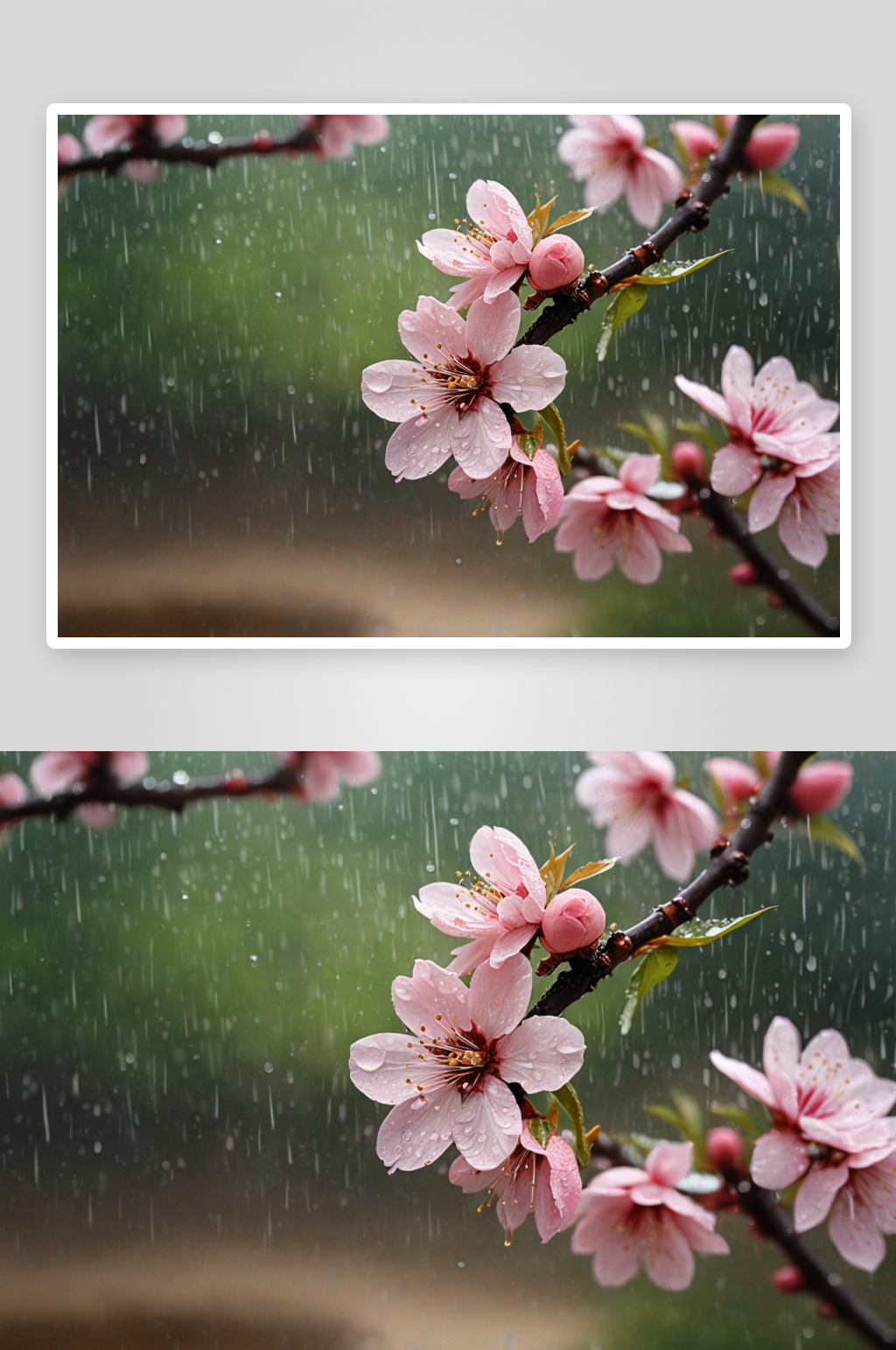 春雨润桃花高清特写花卉图片素材
