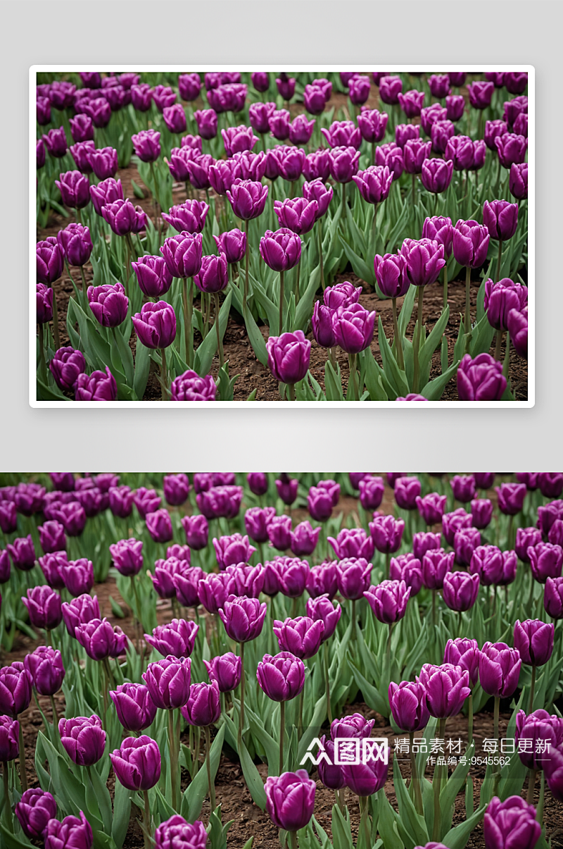 紫色重瓣郁金香图片素材