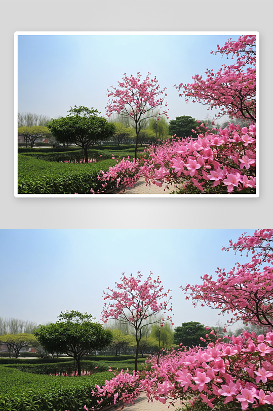 邕州阁春天盛开洋紫荆花图片