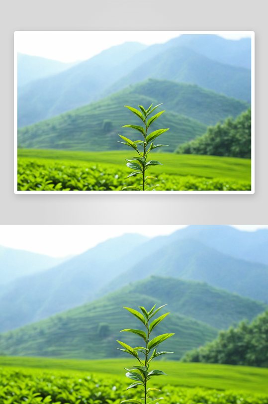 生长中茶叶高清特写花卉图片