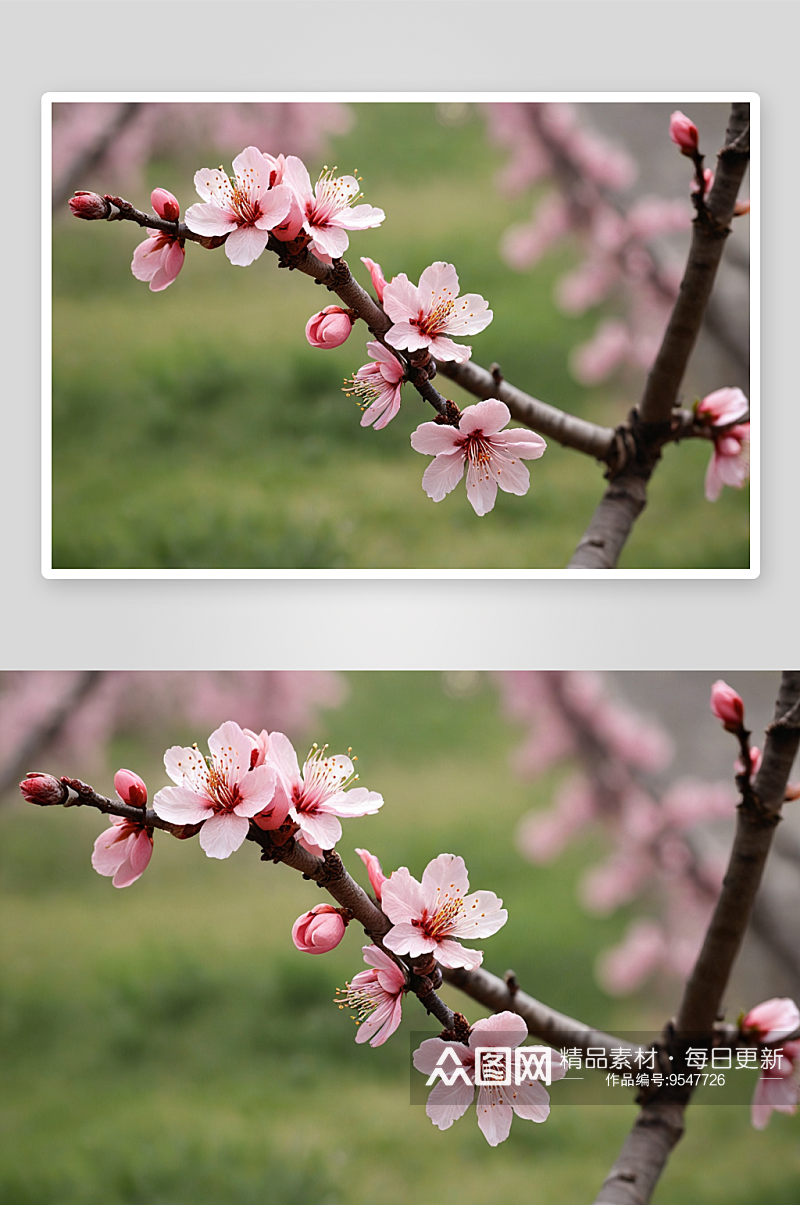 桃花园桃花盛开图片素材