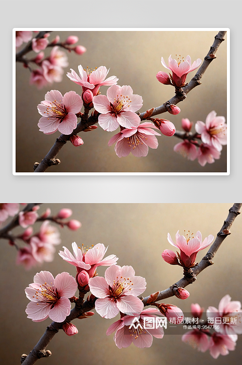 桃花朵朵开春天图片素材