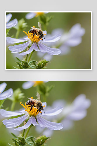 蜜蜂花特写镜头图片