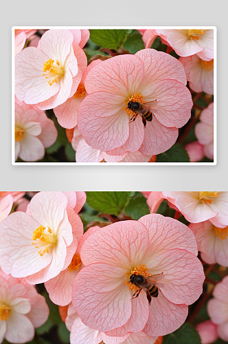蜜蜂海棠花高清特写花卉图片