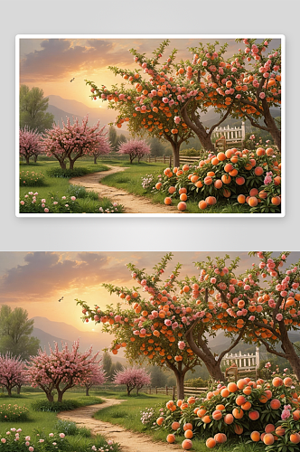 美丽乡村桃花园图片