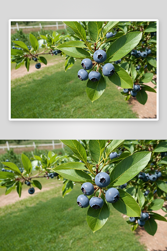 户外蓝莓树果实图片