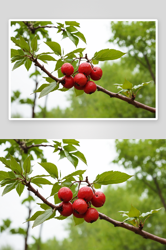 红色果实高清特写花卉图片