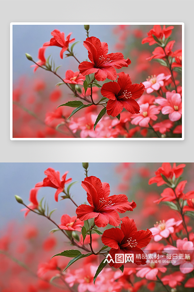 红花高清特写花卉图片素材