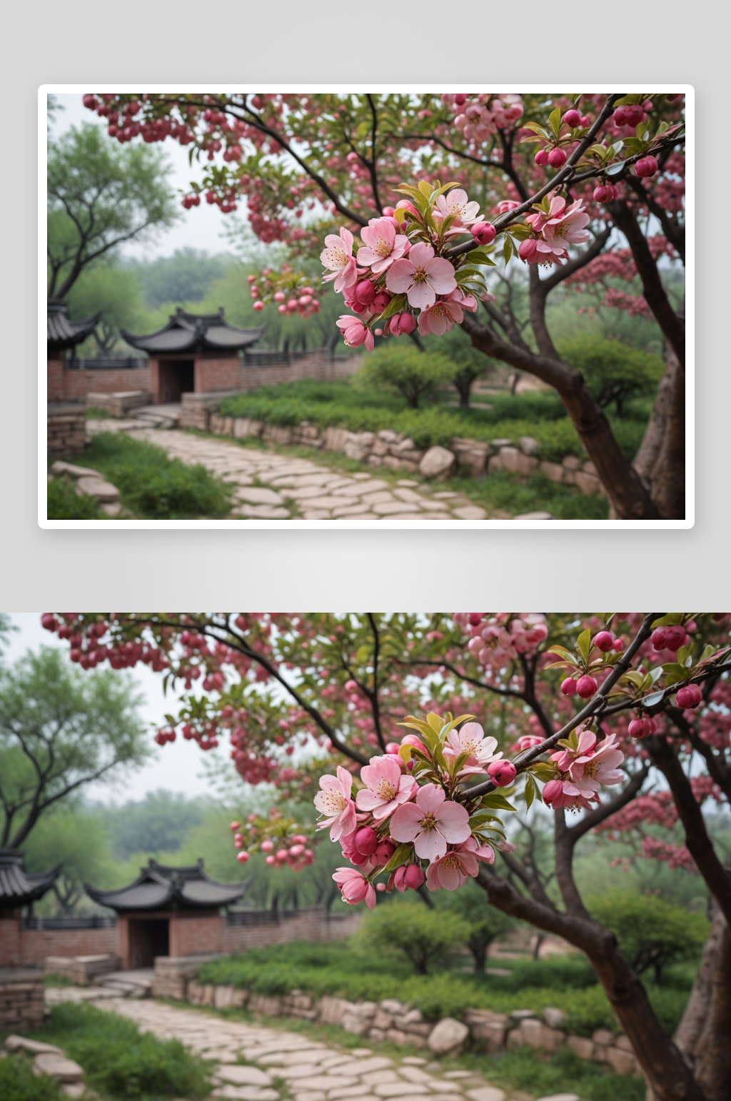 海棠花溪粉色海棠花图片素材