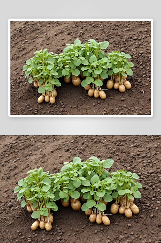 春天土豆种植发芽菜苗秧苗图片