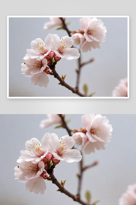 春天特写白桃花图片